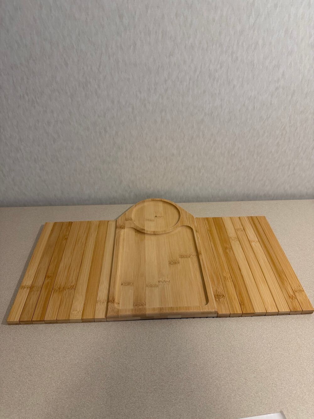 Bamboo Lap Desk Bed Tray with Cup Holder and Cushioned Base